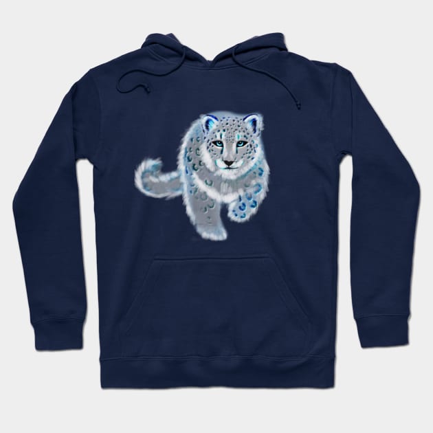 Spirit Snow Leopard in Mystical Twilight Sky Hoodie by Jitterfly